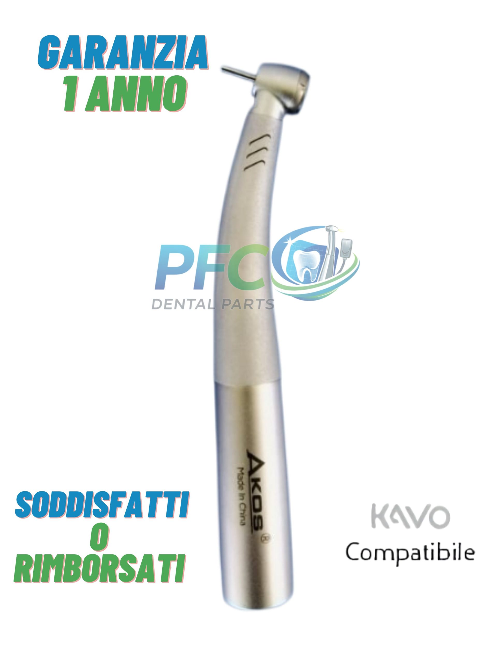 TURBINA DENTALE STANDARD 4 Punti Spray con FIBRA OTTICA AKOS attacco KAVO*