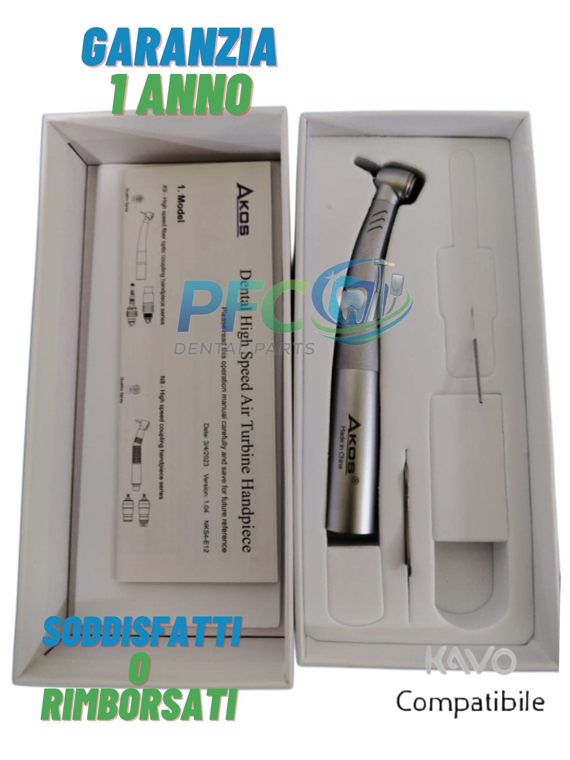 TURBINA DENTALE MINI 4 Punti Spray con FIBRA OTTICA AKOS NUOVA - KAVO - immagine 3