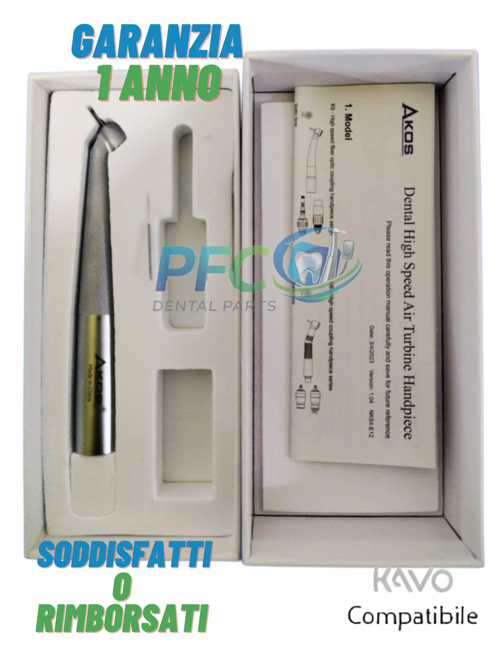 TURBINA DENTALE 45° con FIBRA OTTICA AKOS attacco KAVO* - immagine 3