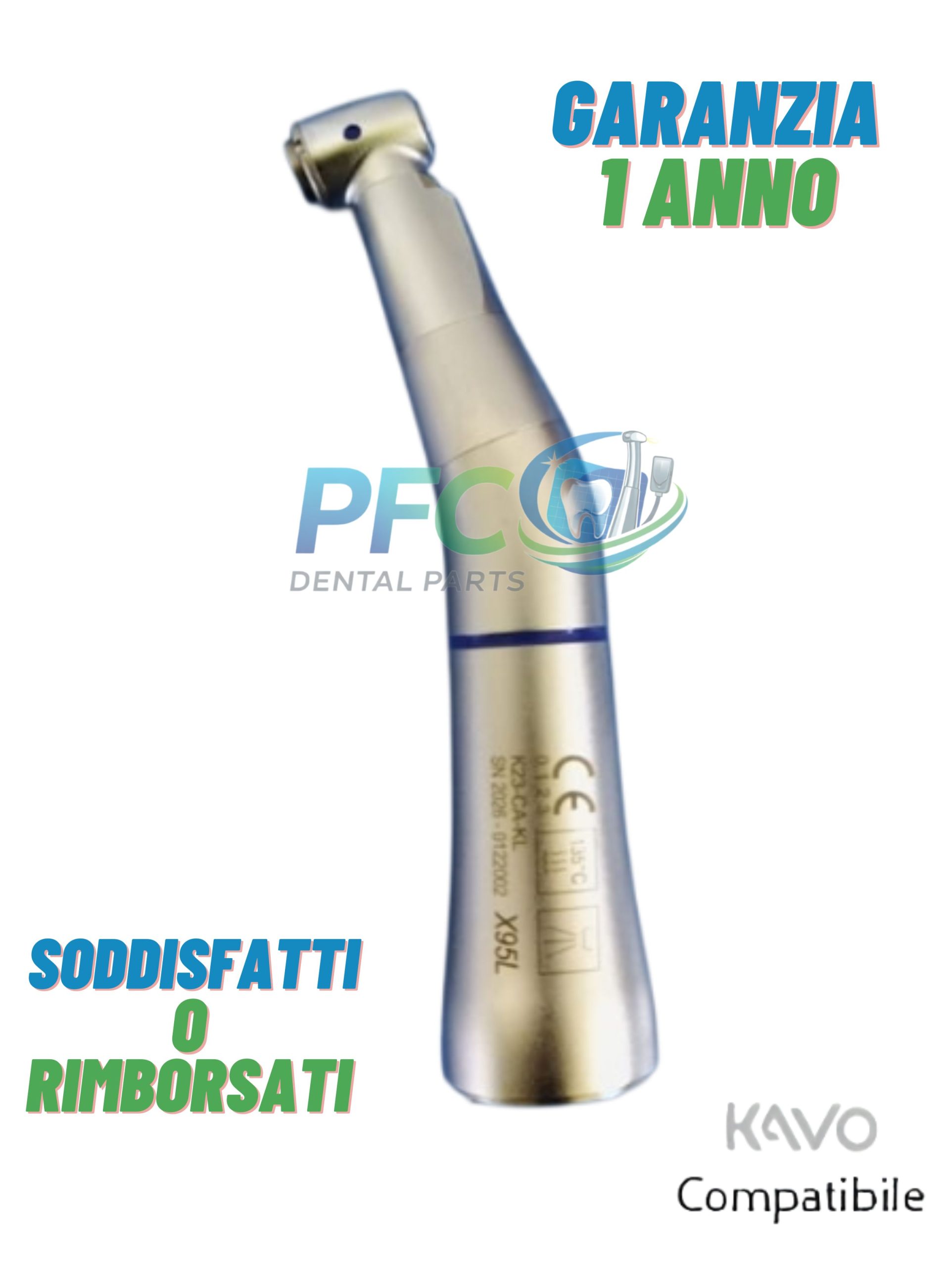 Contrangolo Dentale 1:1 Fibra ottica LED AKOS attacco KAVO* - immagine 2