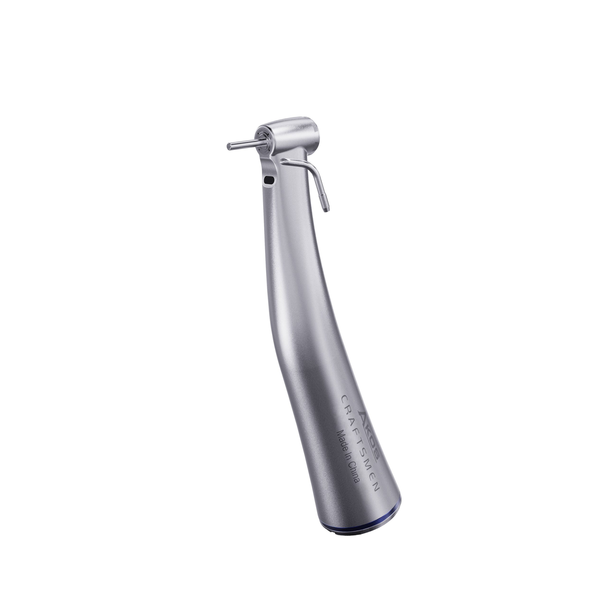 Contrangolo dentale AKOS 1:1 con testina Mini e spray esterno – Blue Ring Series